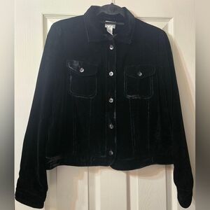 Chico's Black Velveteen Jacket, Size M